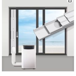 gulrear Portable Air Conditioner Sliding Door Vent Kit,Universal Balcony Sliding Door Seal Plate for Portable AC,Max Adjustable Length 228cm/90Inch fo