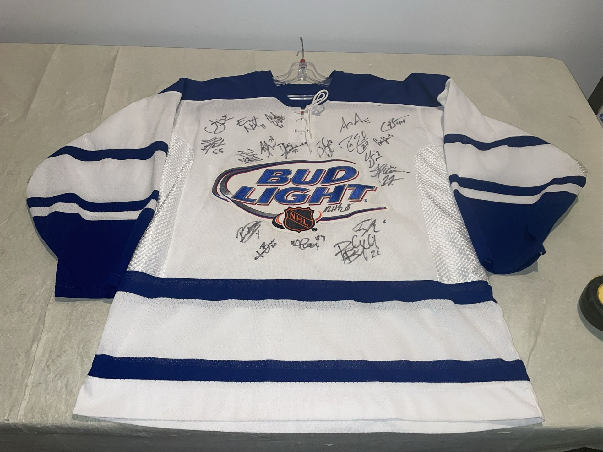 Nhl Bud Light team autograph Jersey Ccm Jersey Mens Large Mic Vintage