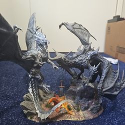 Dueling hand painted dragons(me)