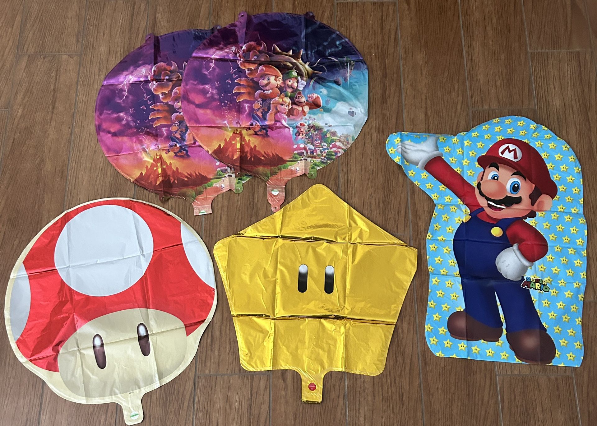 5pc Foil Mario Bros Balloons