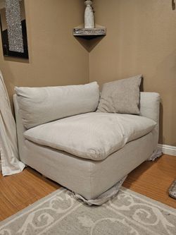 Leigh Silver Ivory Right Arm Module chaise chair