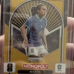 2026 Panini Prizm Monopoly FIFA World Cup Marta Gold /49 Brazil Goat #96