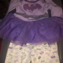 Batman Cute Dress And Leggings Size 0/3 Months 