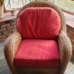 Wicker Chair With Cushions