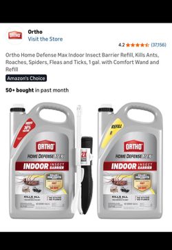 Ortho Home Defense Max Indoor Insect Barrier Refill, Kills Ants, Roaches, Spiders, Fleas and Ticks, 1 gal. with Comfort Wand and Refill IR 337 