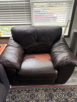 Brown Leather Armchair / Lounge chair