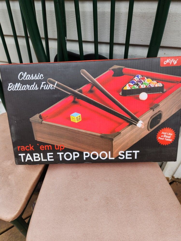 Table Top Pool Set. Classic Billard.