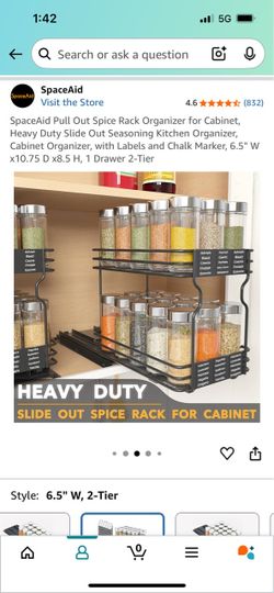 Pull out spice rack shelf