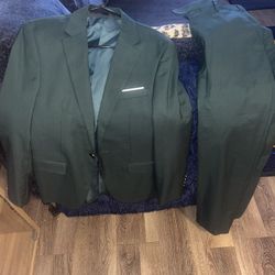 Dark Green Men Suit - Small