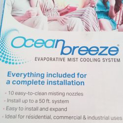 NEW Ocean Breeze Evaporative Mist Cooling System, 10 Misting Nozzles & 50 ft. Tubing are included