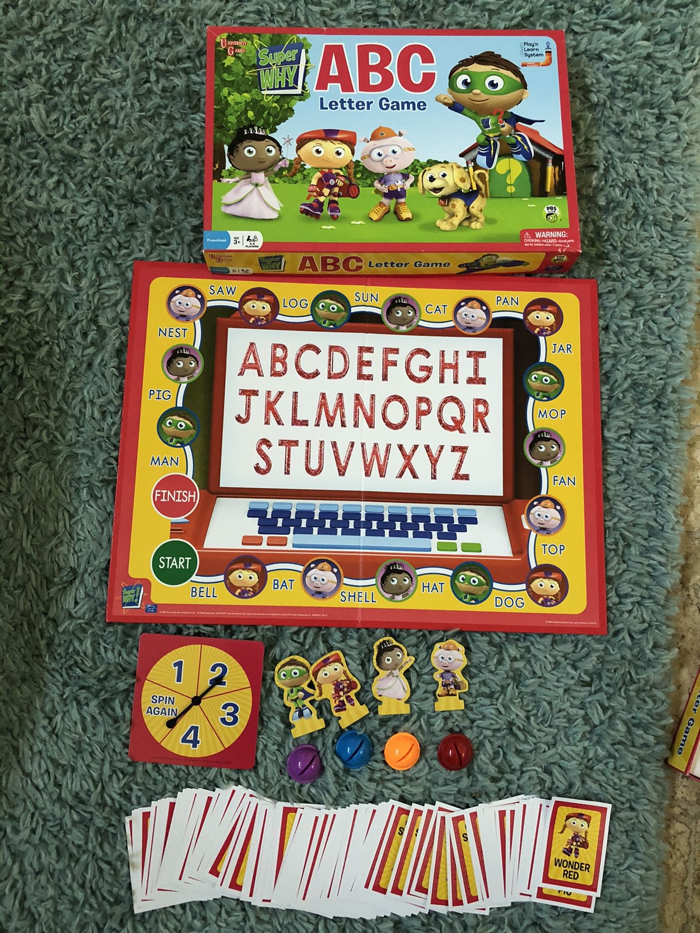 Super Why ABC letter board game toddler preschool spelling