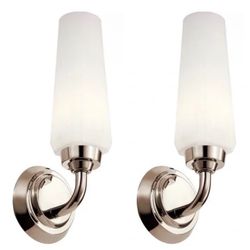 Set of 2 Kichler Truby 12 1/2" High Polished Nickel Wall Sconces