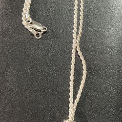 Vintage Milor Italian Sterling Silver Rope Chain Necklace