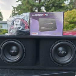 Skar 10" Subs Ported Box New Amp And Wiring Kit