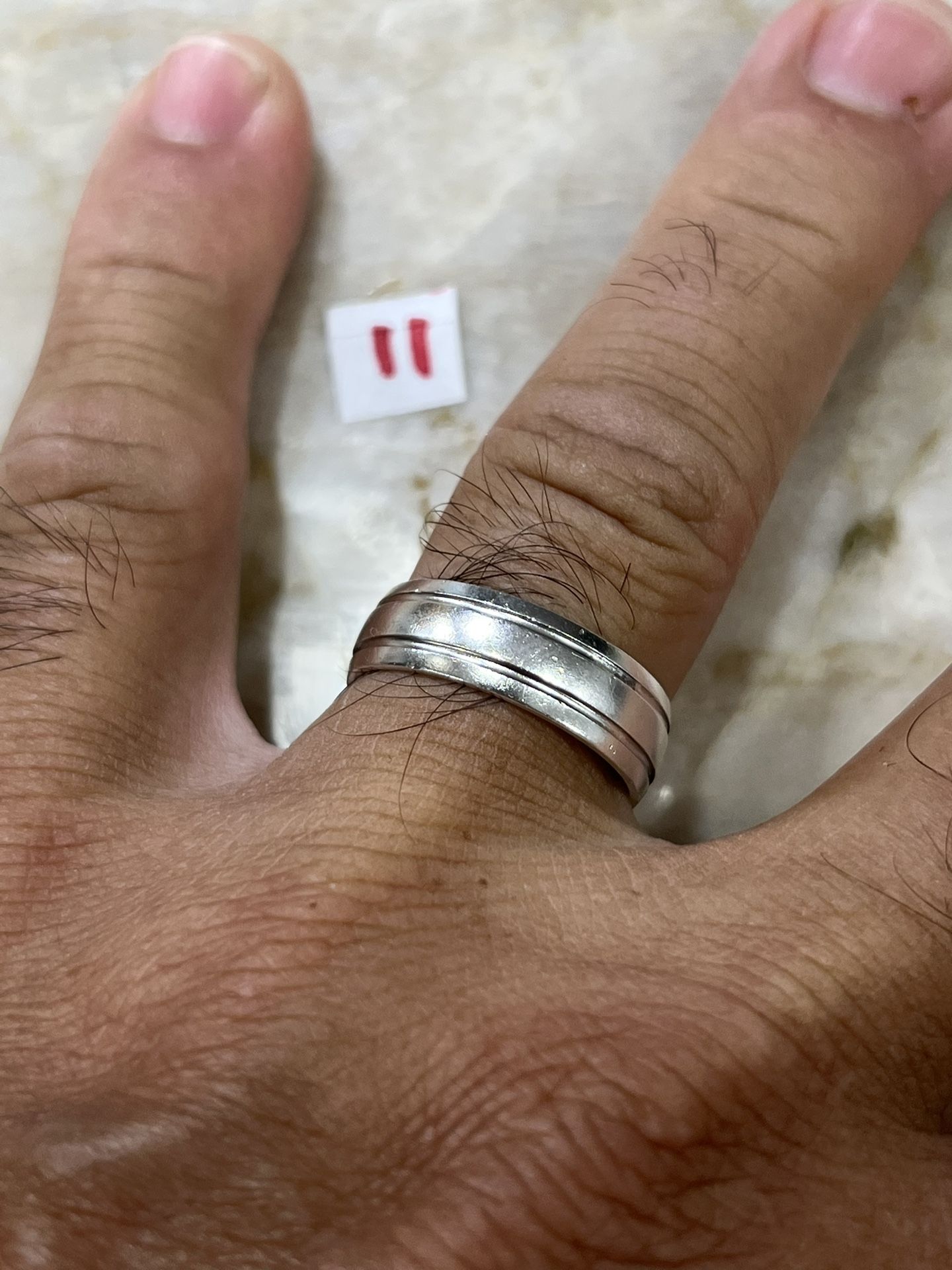 925 Sterling Silver Wedding Man Band Size 11