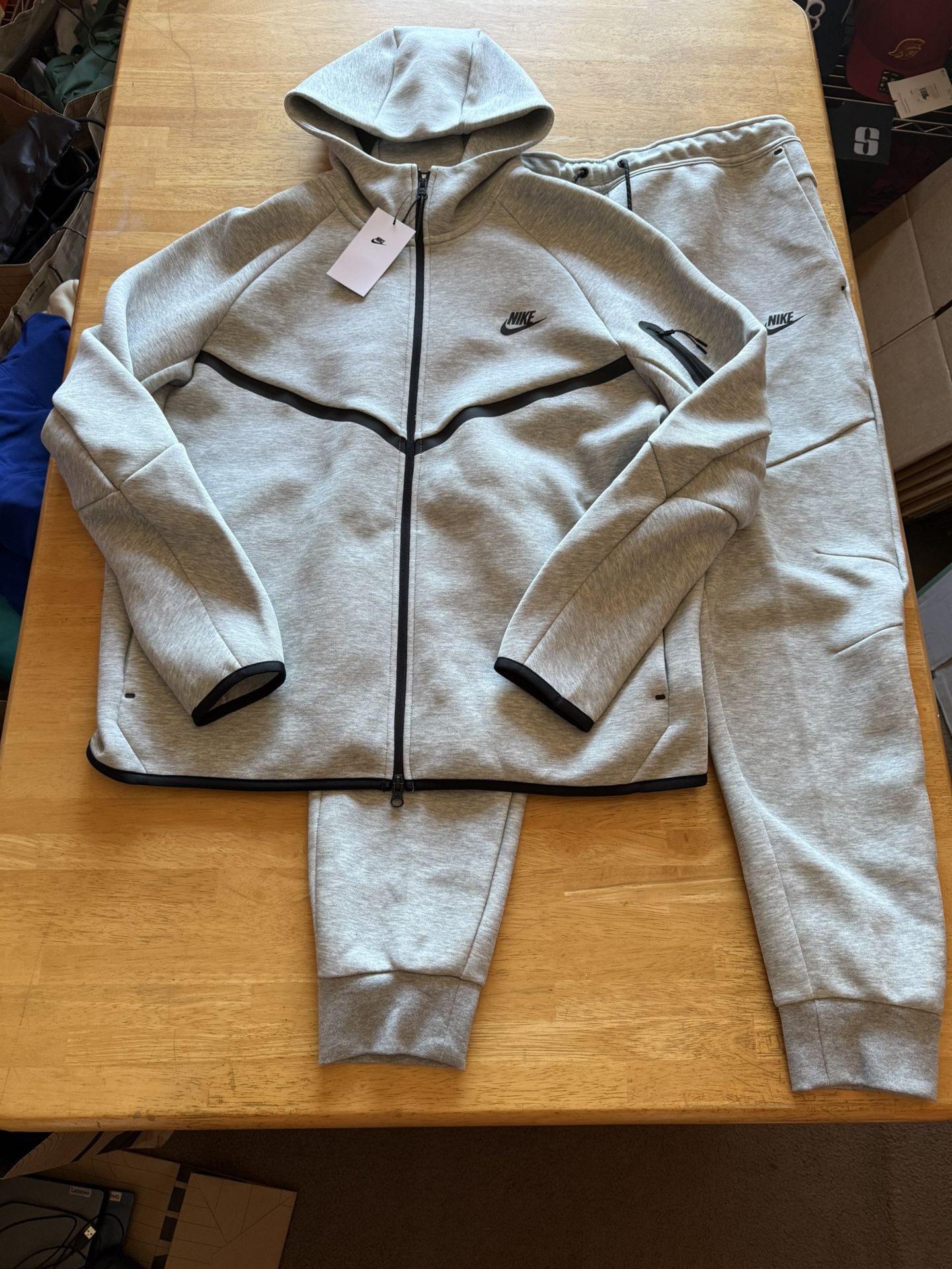 New Nike Tech Fleece SET Hoodie Jacket Pants Joggers Sweats Gray Men’s L or XL or XXL