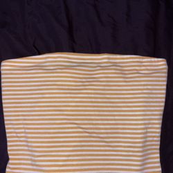 yellow and white tube top 