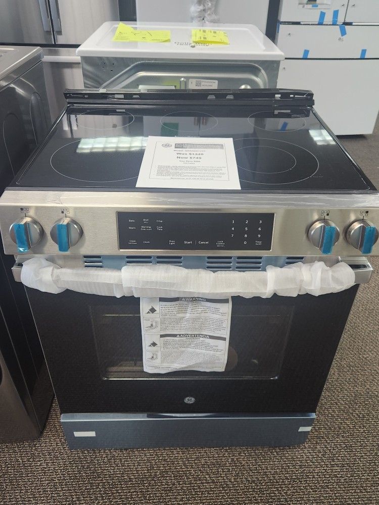30 in. 5 Burner Element Slide-ln Electric Range in Stainless Steel with Crisp Mode