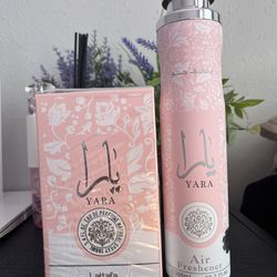 Lattafa Pink yara perfume and Air freshener