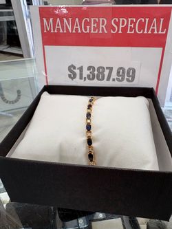 Sapphire and diamond tennis bracelet