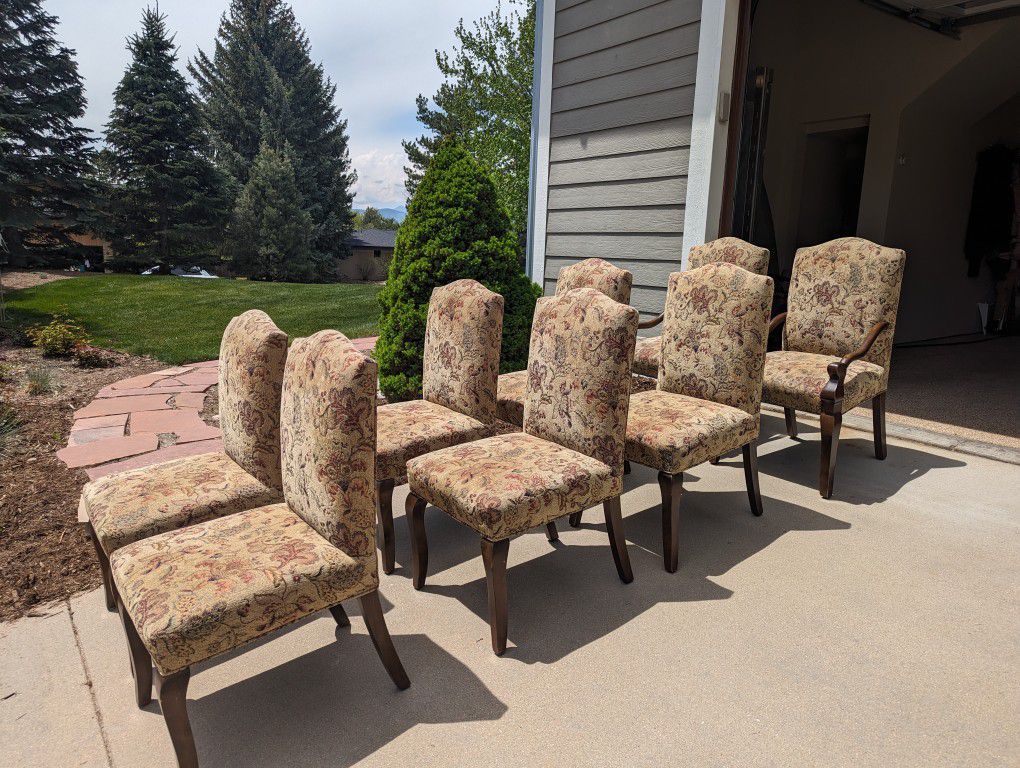 6 Side And 2 Arm Chair Dining Chairs 
