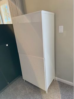 Modern IKEA White Storage Cabinet with Shelves (Good Condition)
