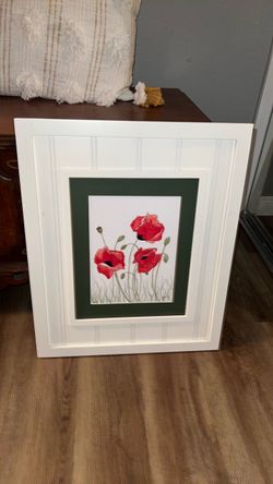 Picture of poppies Shiplap in the back really cute picture