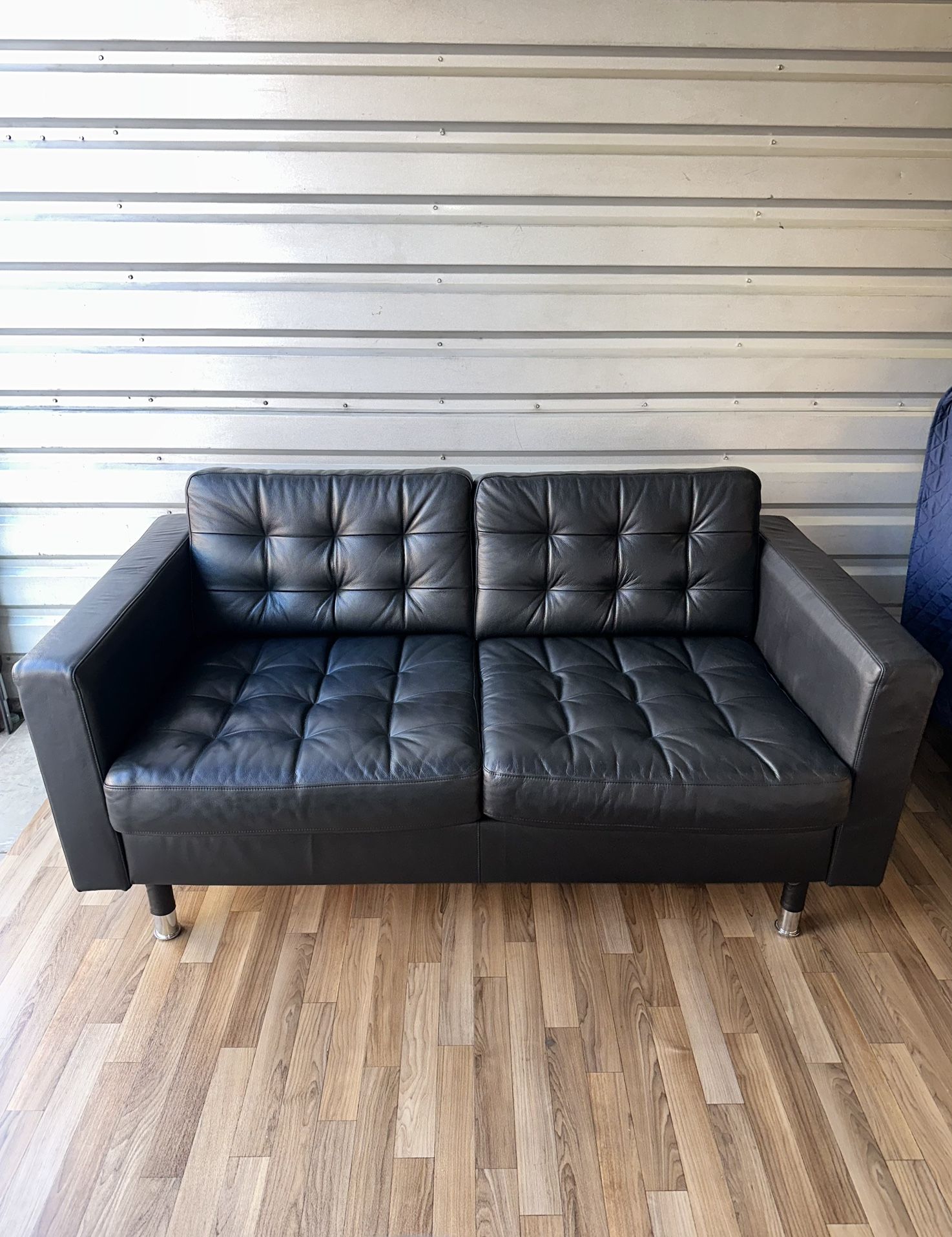 IKEA MORABO Loveseat – Black Leather ⚡️‼️
