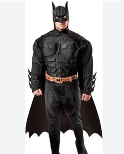 Halloween Batman Adult Costume with Muscle Chest