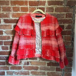 Zara Women's Red and Pink Jacket (66048)45