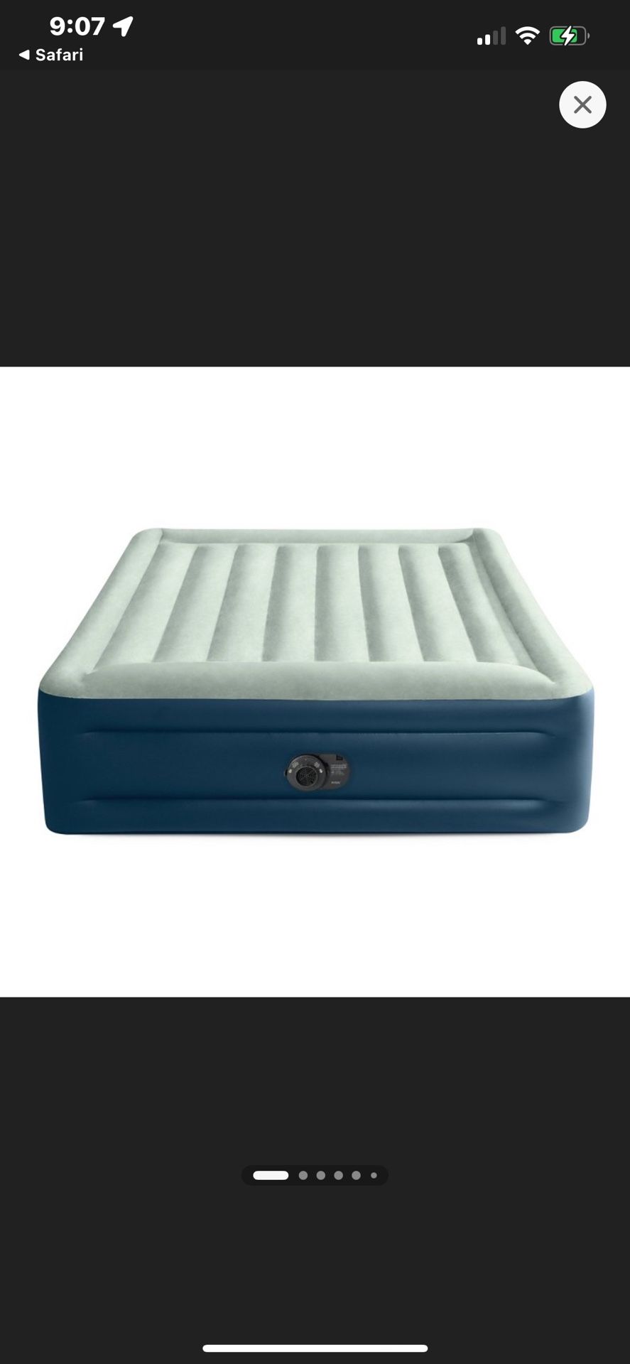 Intex Dura Beam Essential Rest Blow Up Queen Mattress Air Bed with Built In Pump