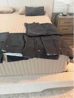 Red cap work pants