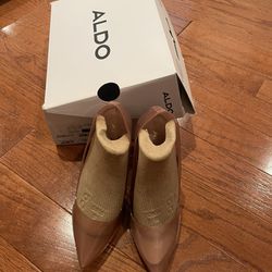 Aldo sculptclear rubber and jelly beige and clear stiletto pump size 6.5