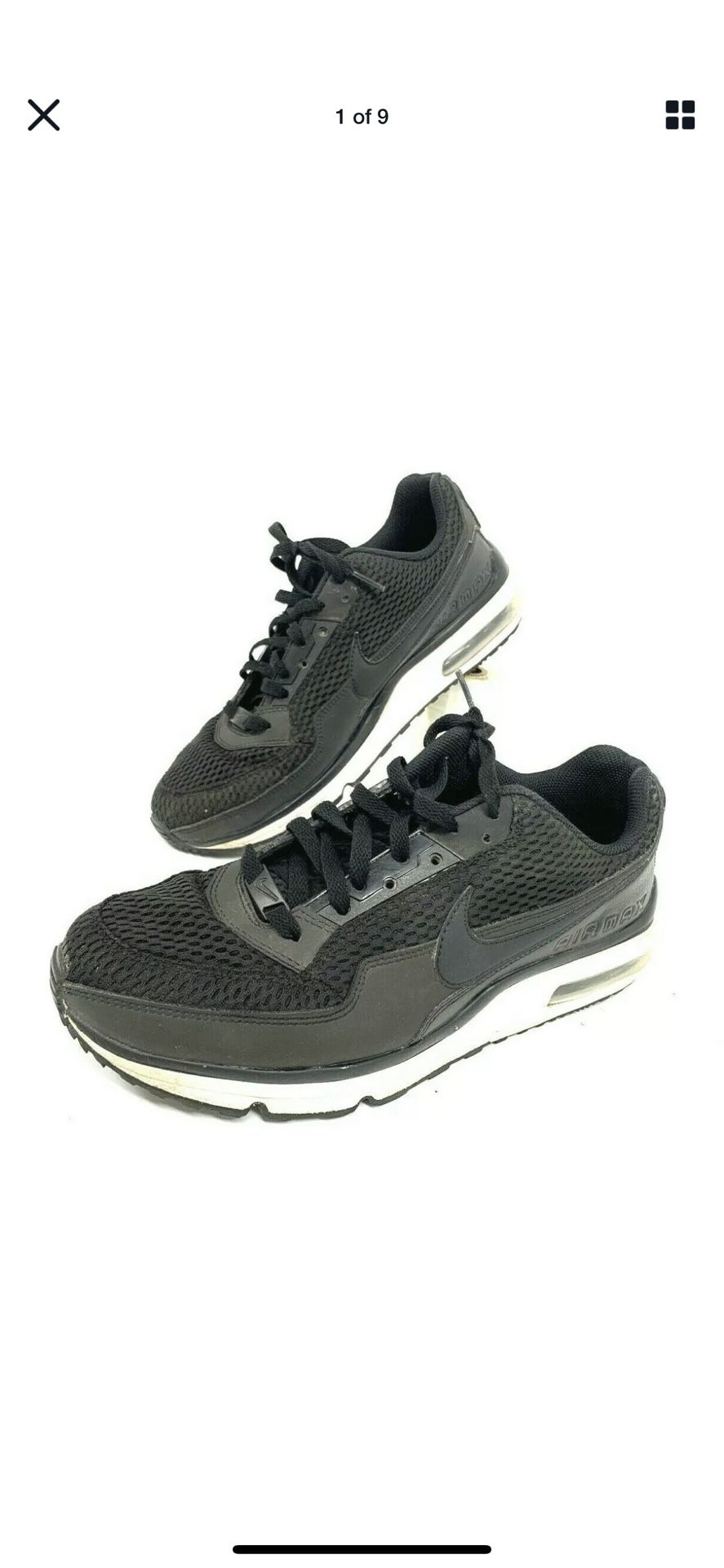 NIKE Air Max LTD 3 Black Men's Running Shoes 842365 010 Size 10