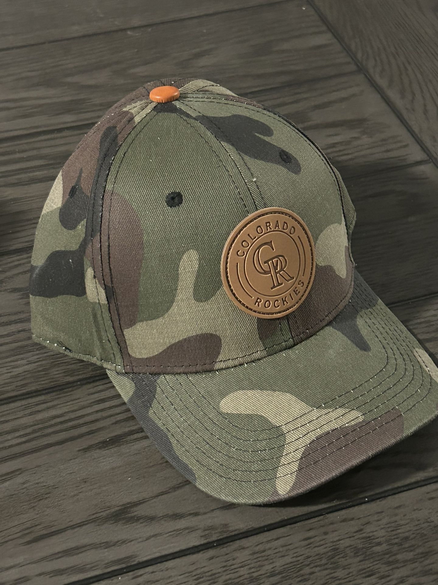 Colorado Rockies MLB SGA adjustable leather strap back Camo Hat Cap iHeart Beef