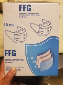 100pcs (10pcs X 10pack) 3 Layer Face Mask 