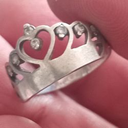 Anillo De Sterling Silver 925  De Corona 