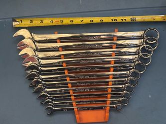 Snap-on Tools 11 pc 12-Point SAE Flank Drive® Plus Combination Wrench Set (3/8 - 1")