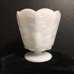 White Milk Glass Pedestal Vase