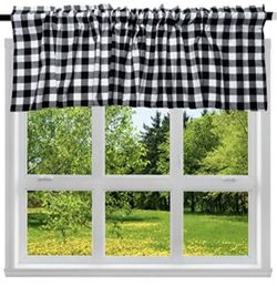 Valance window treatment black and white checkered🏁