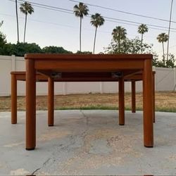 Gorgeous Vintage mid Century Modern Danish Solid Teakwood Trioh Coffee And End Tables Made In Denmark!  
