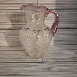 *Signed Fenton* Pink Opalescent Pitcher