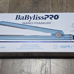 BaBylissPRO Nano Titanium Flat Iron Hair Straightener, 1" Digital Hair Straightener Iron for Professional Salon Results and All Hair Types

