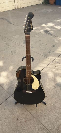 Fender Sonoran SCE Black Acoustic-Electric Guitar – California Series
