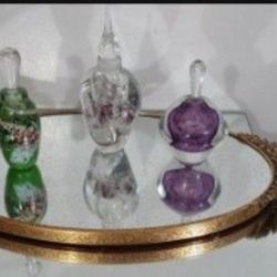 VINTAGE BRASS MIRRORED VANITY TRAY 18"×10"