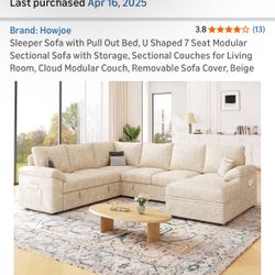 Small Sectional Sofa with Pullout Bed For Sale 