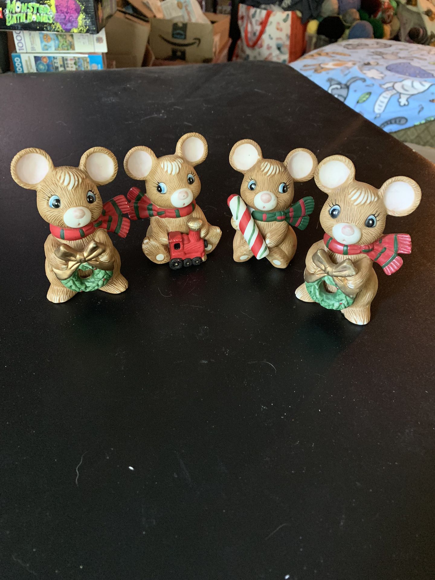 Vintage Homco 5210 Christmas Mice Figures
