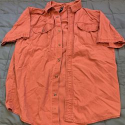 Noble Outfitters Orange Button Up Size Large 