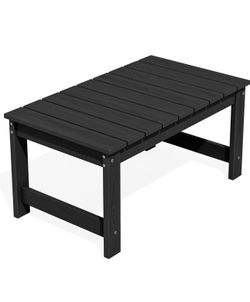 Outdoor Coffee Table, HDPE Patio Coffee Table for Outside, Rectangle, Black brand new in box $79 C14（4）