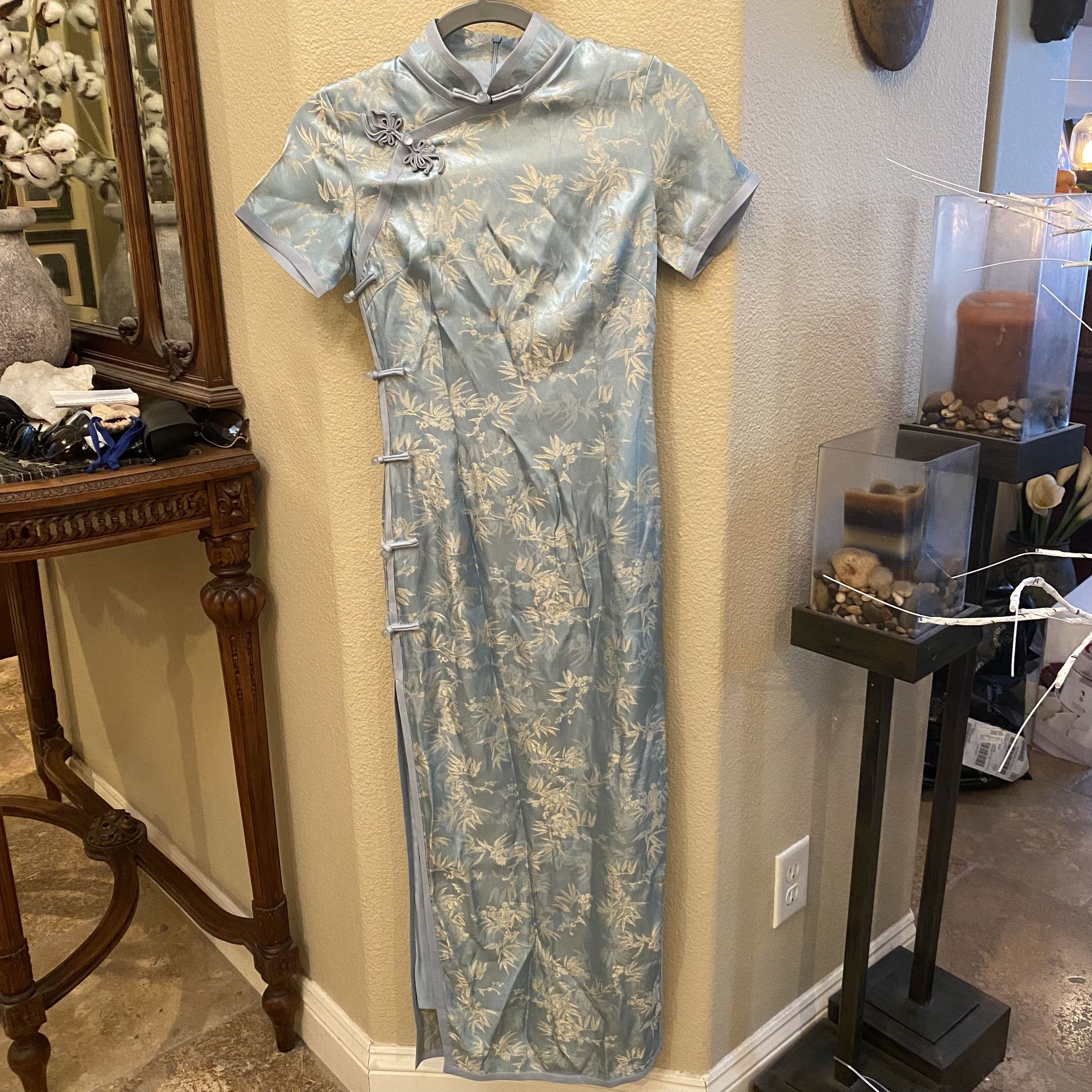 knee length dresses for ladies 1970s Asian Influenced Wool Maxi Dress  Featherstone Vintage